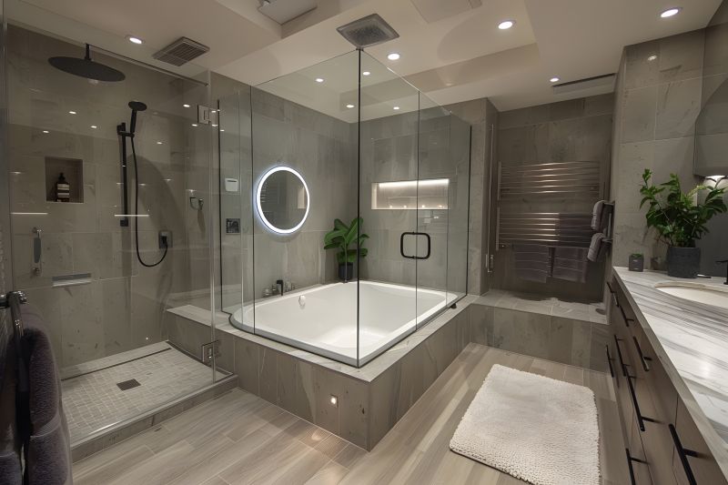 Modern Glass Enclosed Tub